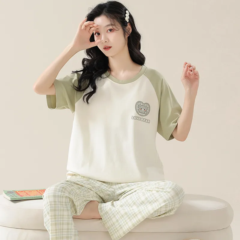 Floating Light Islands Pajama Set Women's Gift Box Set Light Green-5