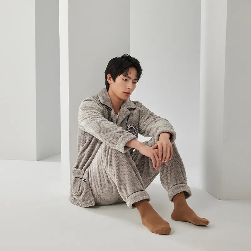 Floating light islands Men Pajama Sets-4
