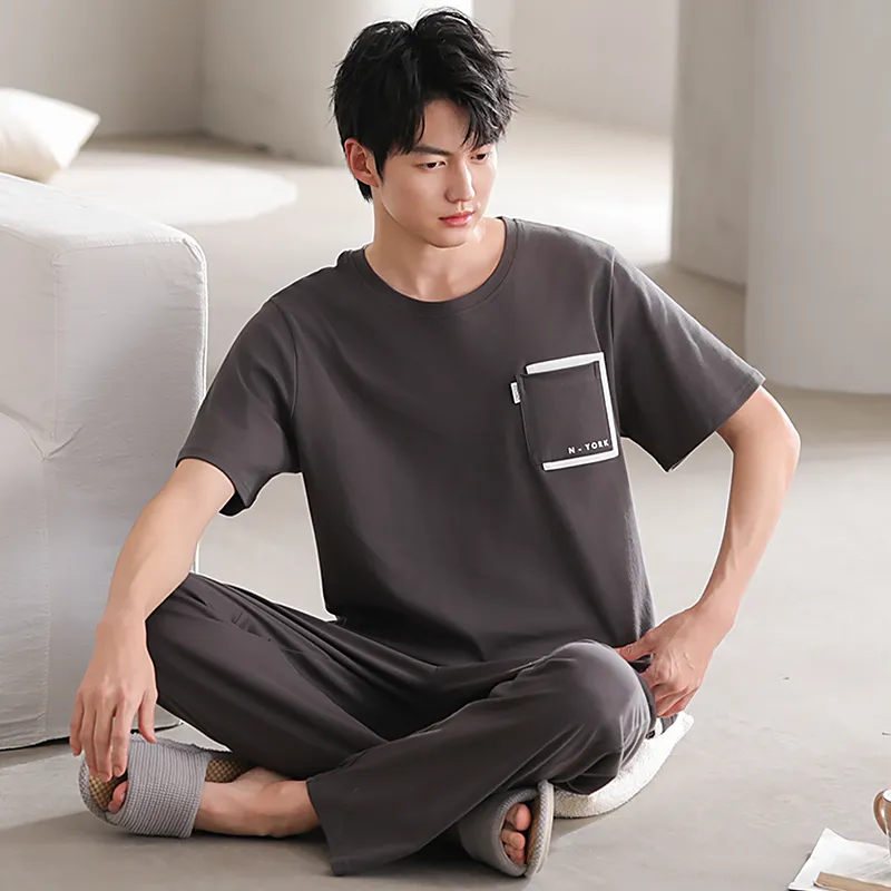 Floating Light Islands Pajama Set Men's Dark Gray-4