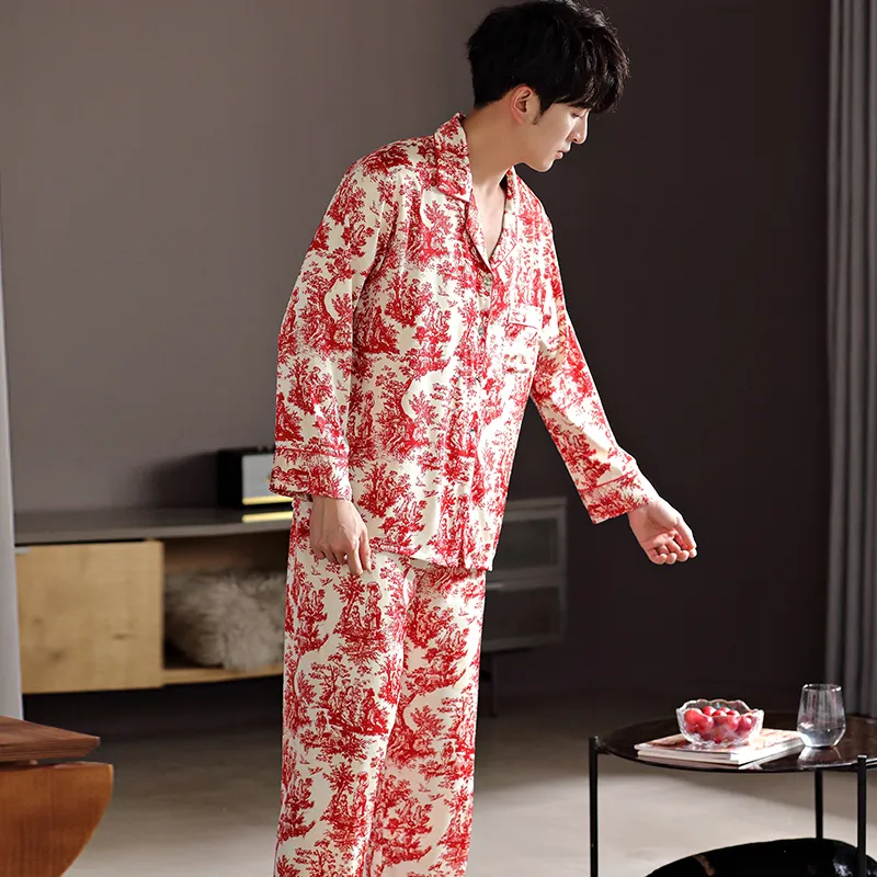 Floating Light Islands Pajama Set Men's Box Red-2