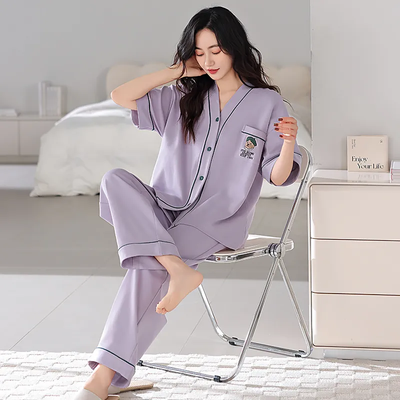 Floating Light Islands Pajama Set Women's Purple-0