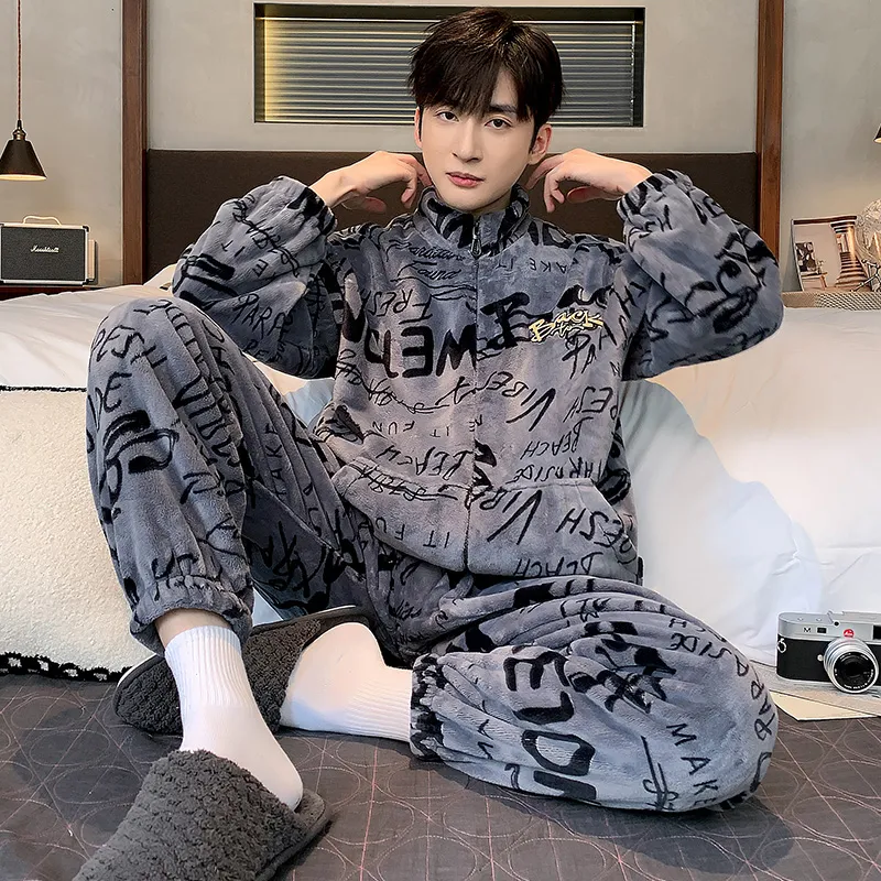 Floating Light Islands Pajama Set Men's Shopping Bag Blue-4