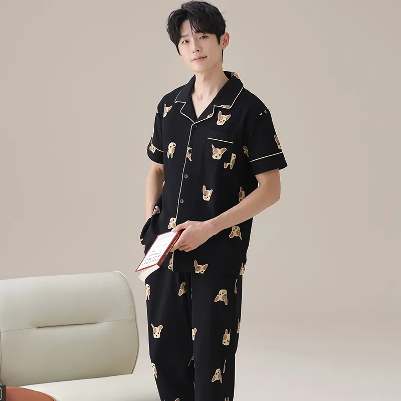 Floating Light Islands Pajama Set Men's Black-5