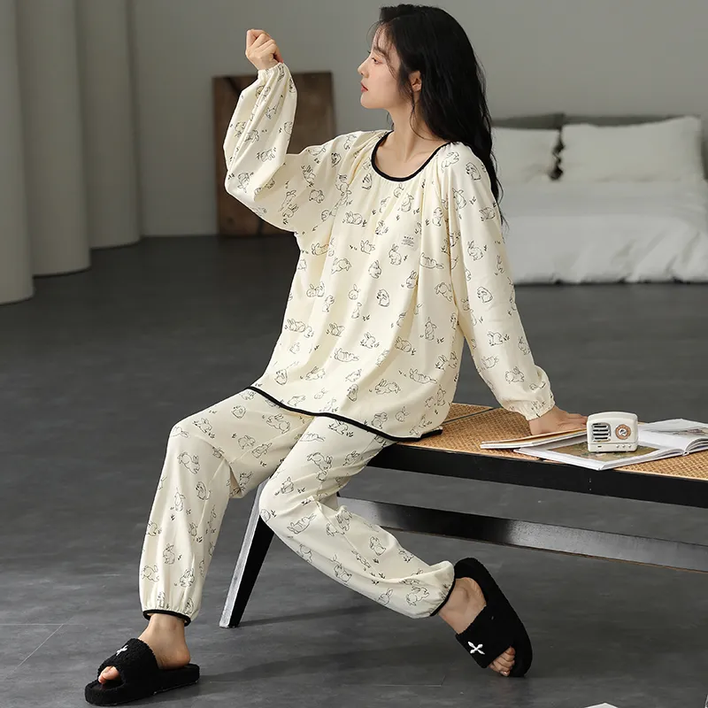 Floating Light Islands Pajama Set Women's Box Ecru-1