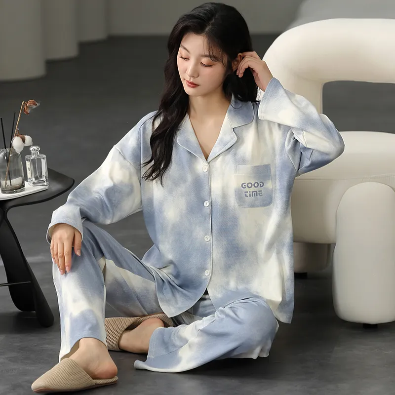 Floating Light Islands Pajama Set Women's Gift Box Set Light Blue-5