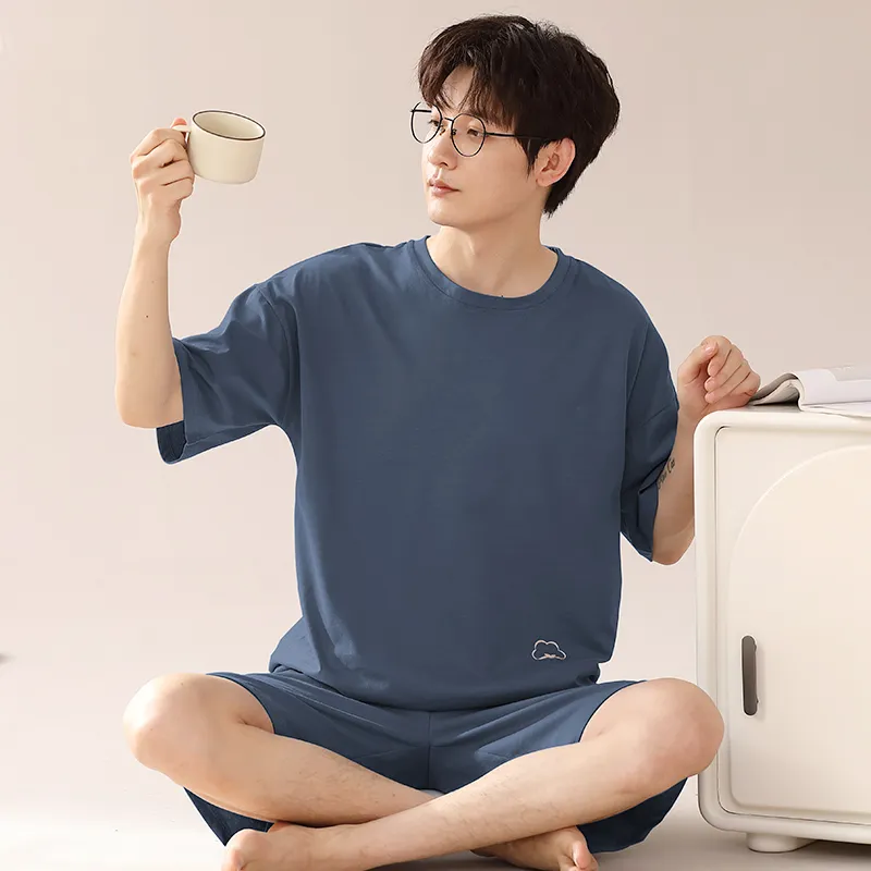 Floating Light Islands Pajama Set Men's Box Navy Blue-2