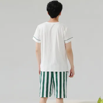 Floating Light Islands Pajama Set Men's Box Apricot Green