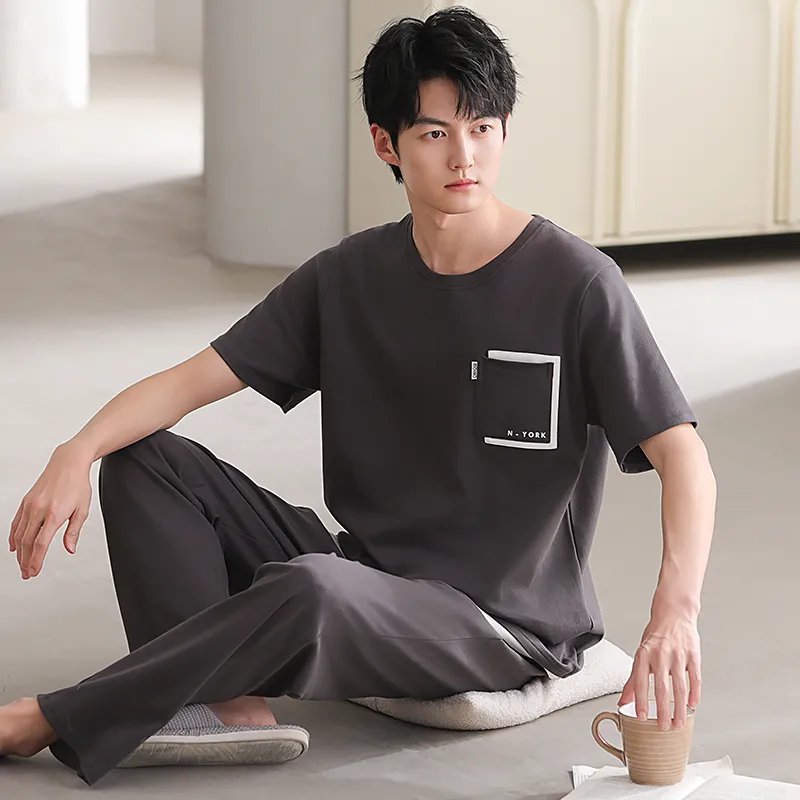 Floating Light Islands Pajama Set Men's Dark Gray-2