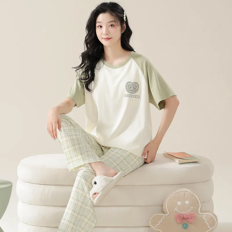 Floating Light Islands Pajama Set Women's Gift Box Set Light Green-4