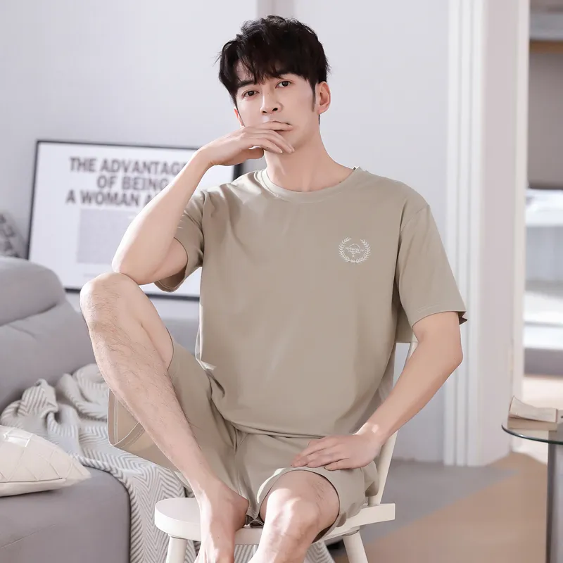 Floating Light Islands Pajama Set Men's Gift Box Set Khaki-6