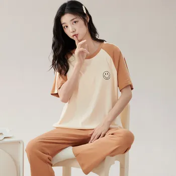 Floating Light Islands Pajama Set Women's Orange