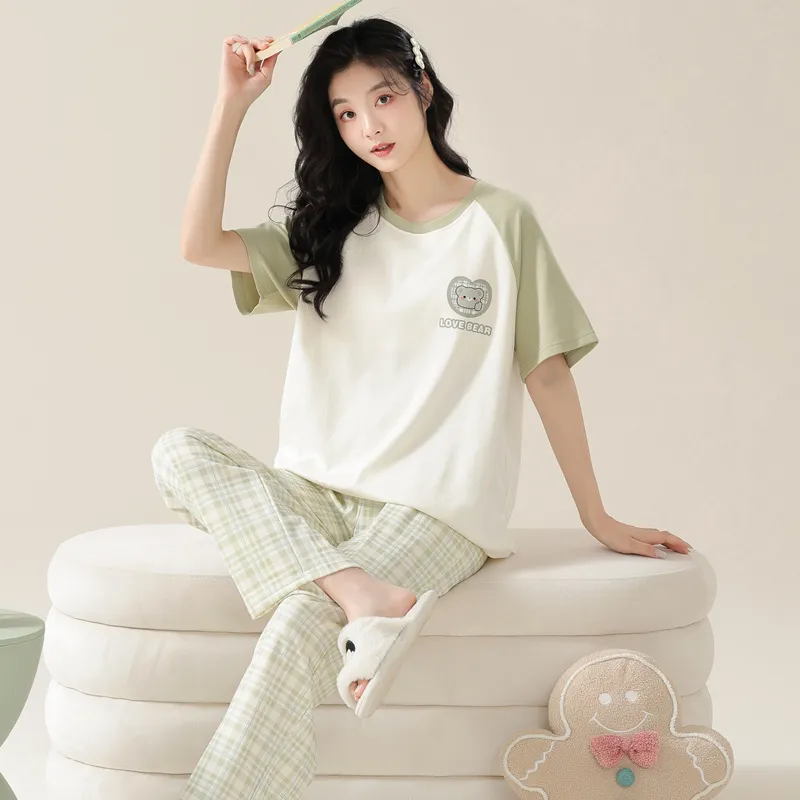 Floating Light Islands Pajama Set Women's Gift Box Set Light Green-9