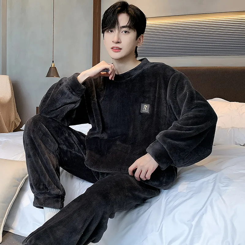 Floating Light Islands Pajama Set Men's Shopping Bag Black-4