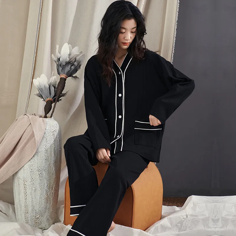 Floating Light Islands Pajama Set Women's Box Black-5
