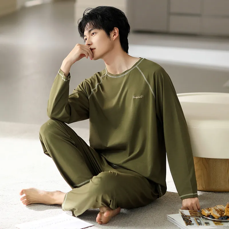 Floating Light Islands Pajama Set Gift Box Set Men's Olive-5