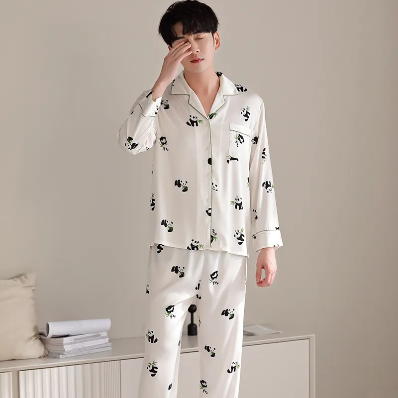 Floating Light Islands Pajama Set Men's Gift Box Set Ecru-3