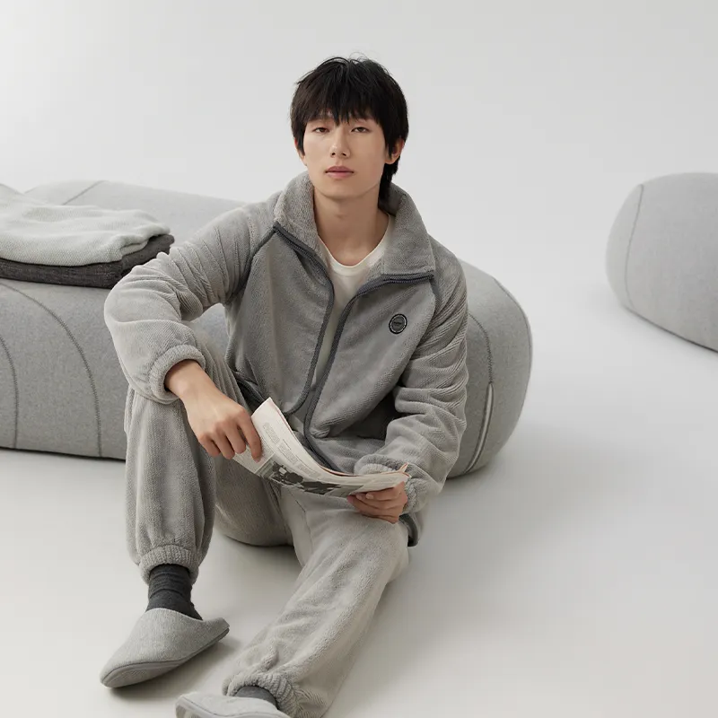 Floating light islands Men Pajama Sets-3