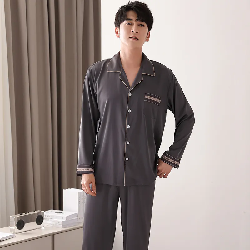 Floating Light Islands Pajama Set Men's Gift Box Set Gray-1