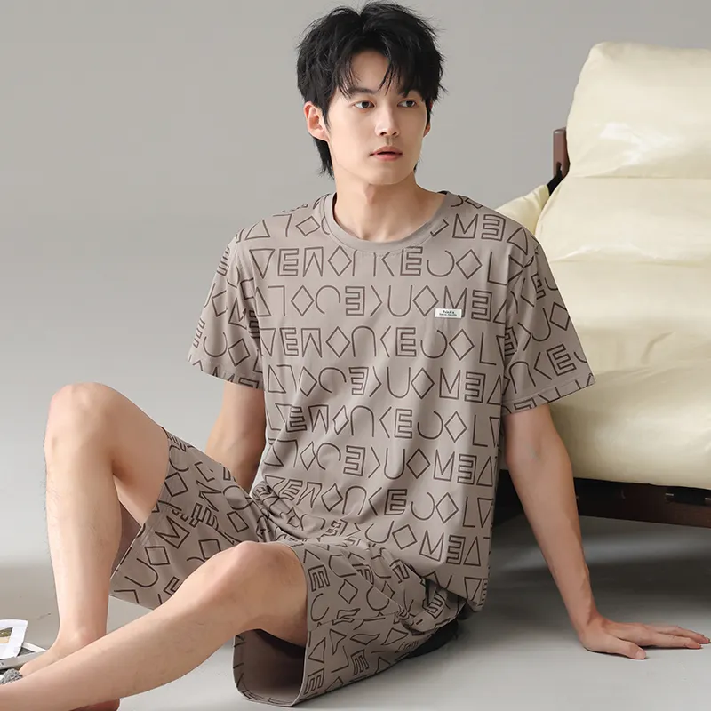 Floating Light Islands Pajama Set Men's Umber-1