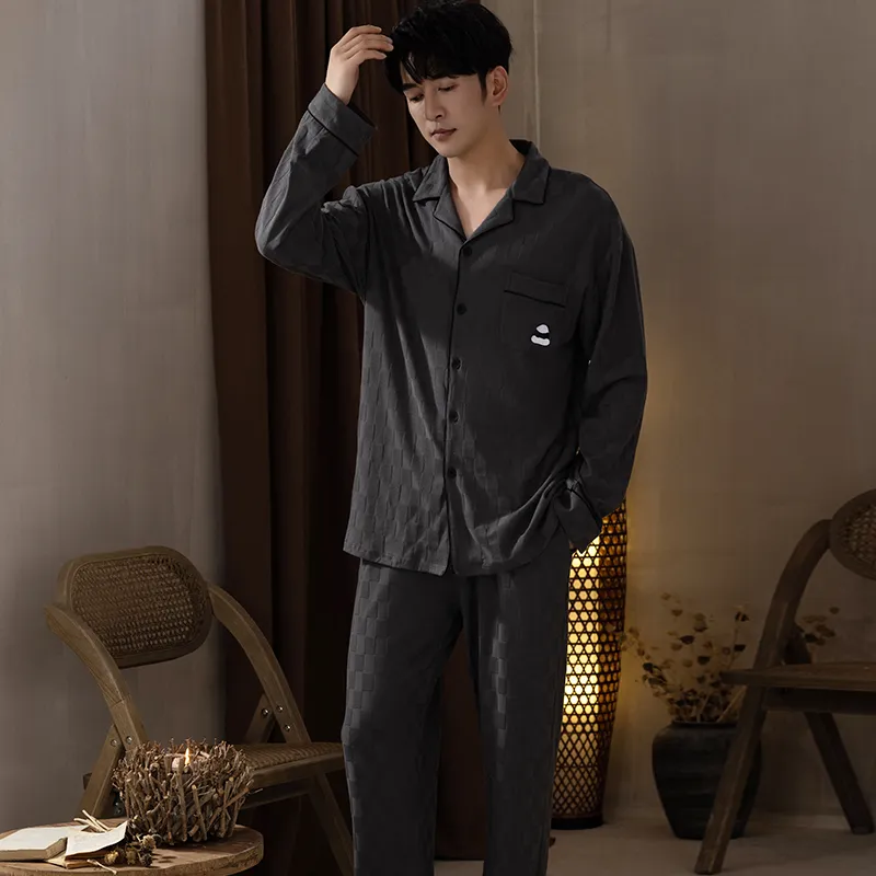 Floating Light Islands Pajama Set Men's Box Dark Gray-6