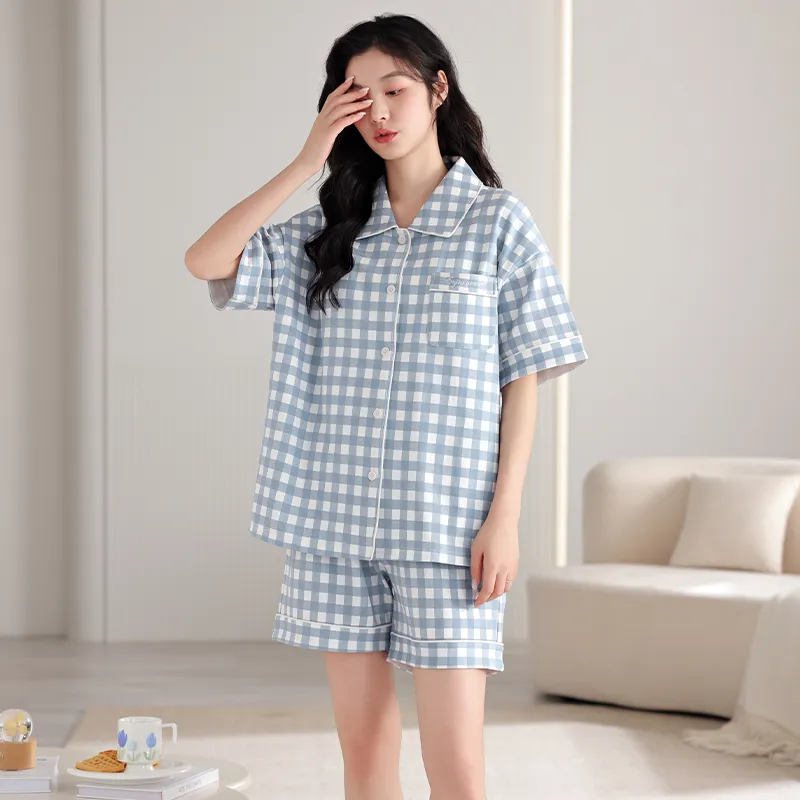 Floating Light Islands Pajama Set Women's Box Light Blue-6