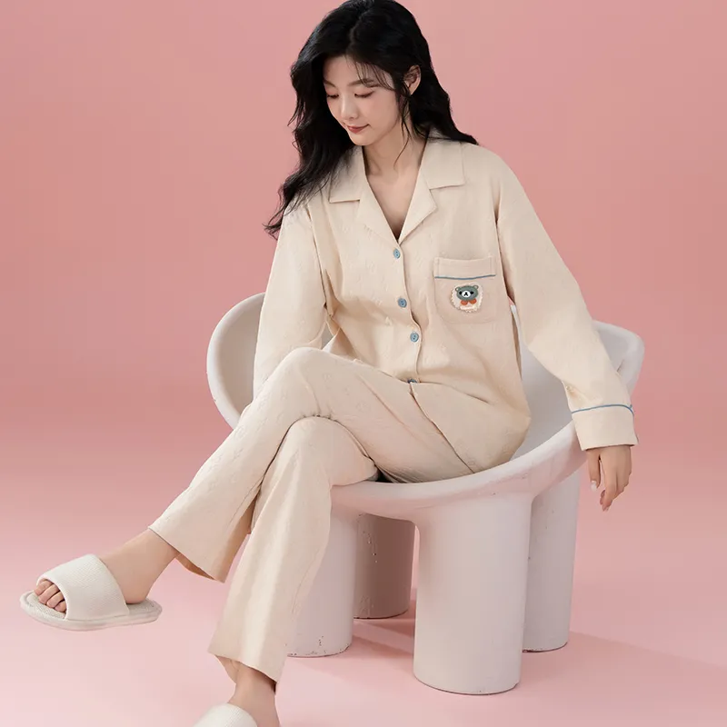 Floating Light Islands Pajama Set Women's Gift Box Set Ecru-5