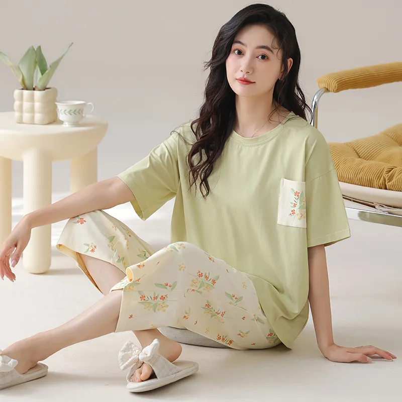 Floating Light Islands Pajama Set Women's Khaki-2