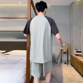 Floating Light Islands Pajama Set Men's Gift Box Set Gray Green