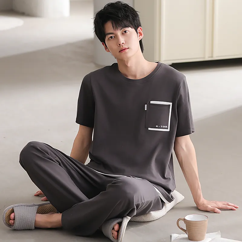 Floating Light Islands Pajama Set Men's Dark Gray-1
