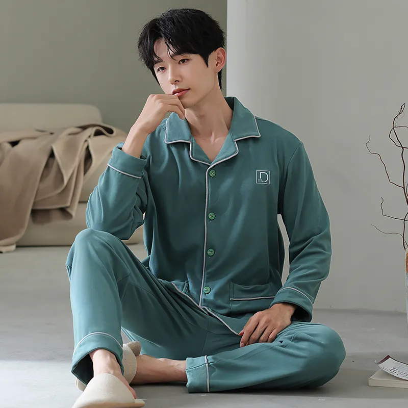 Floating Light Islands Pajama Set Men's Gift Box Set Light Green-1