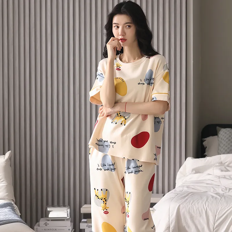 Floating Light Islands Pajama Set Women's Gift Box Set Apricot-6