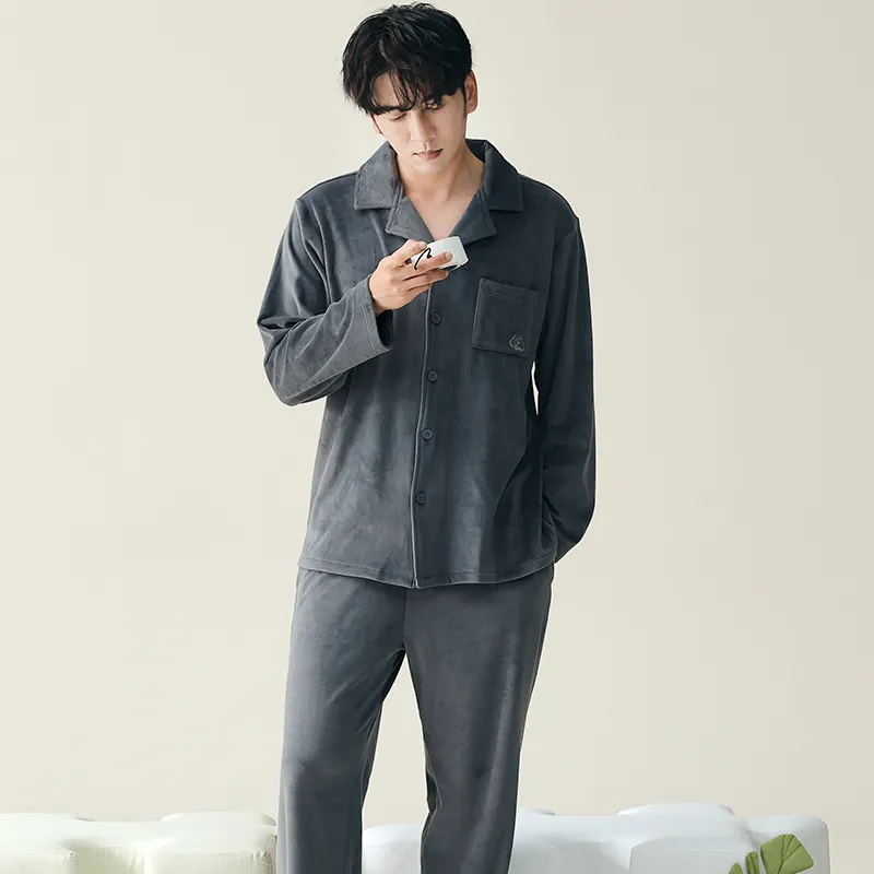 Floating Light Islands Pajama Set Men's Shopping Bag Slate Gray-5