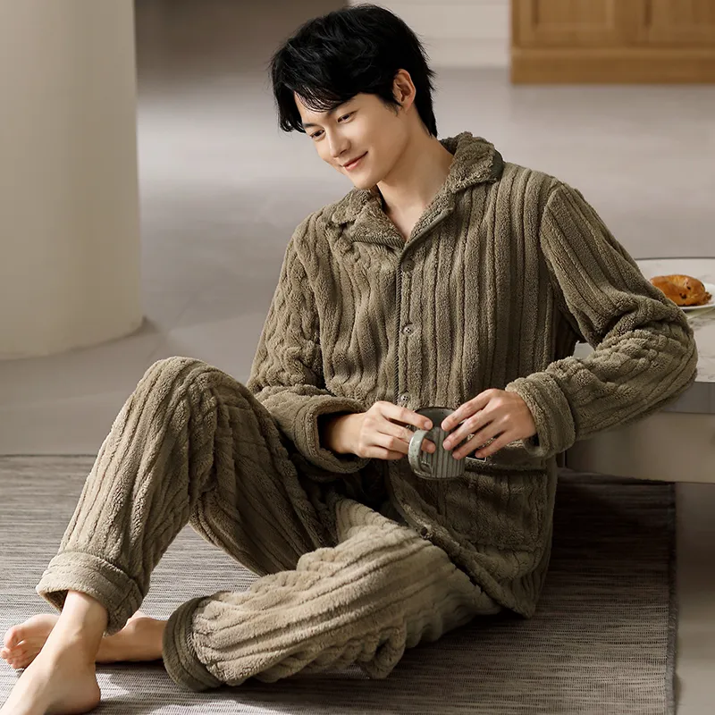 Floating Light Islands Pajama Set Men's Earth Yellow-4