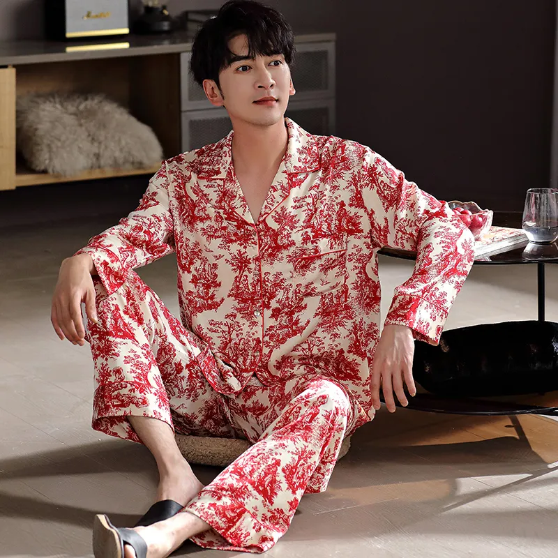 Floating Light Islands Pajama Set Men's Box Red-3