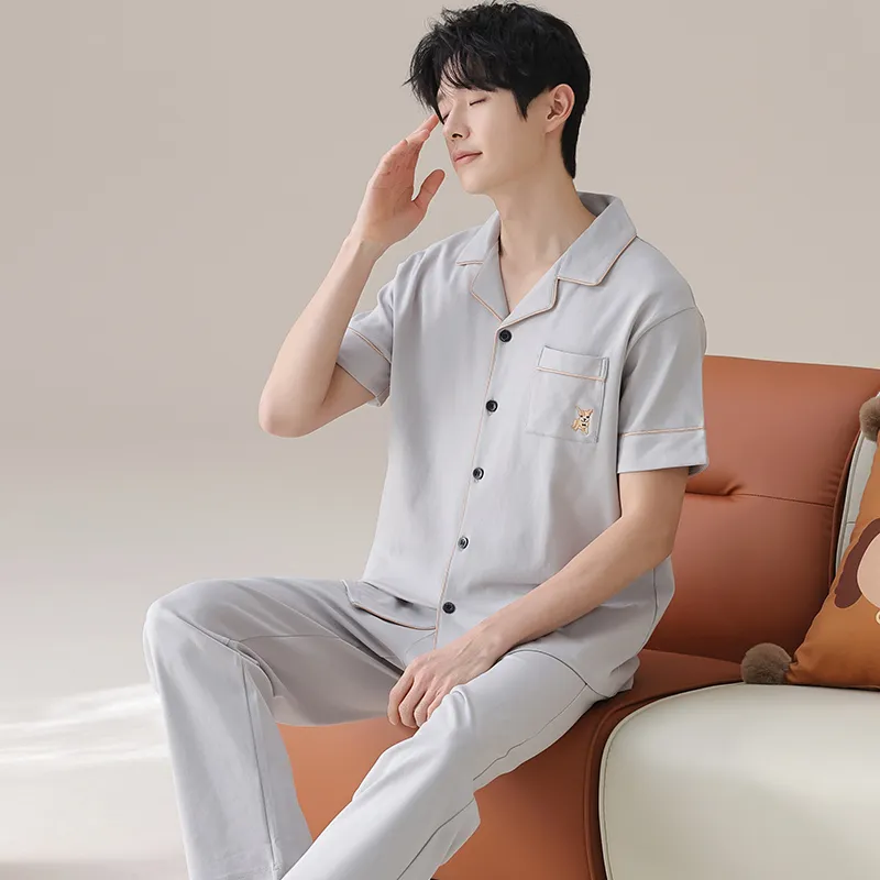 Floating Light Islands Pajama Set Men's Gray-1