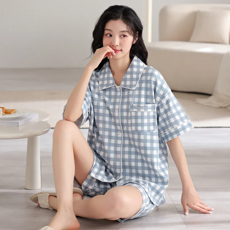 Floating Light Islands Pajama Set Women's Box Light Blue-3