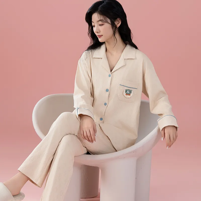 Floating Light Islands Pajama Set Women's Gift Box Set Ecru-4