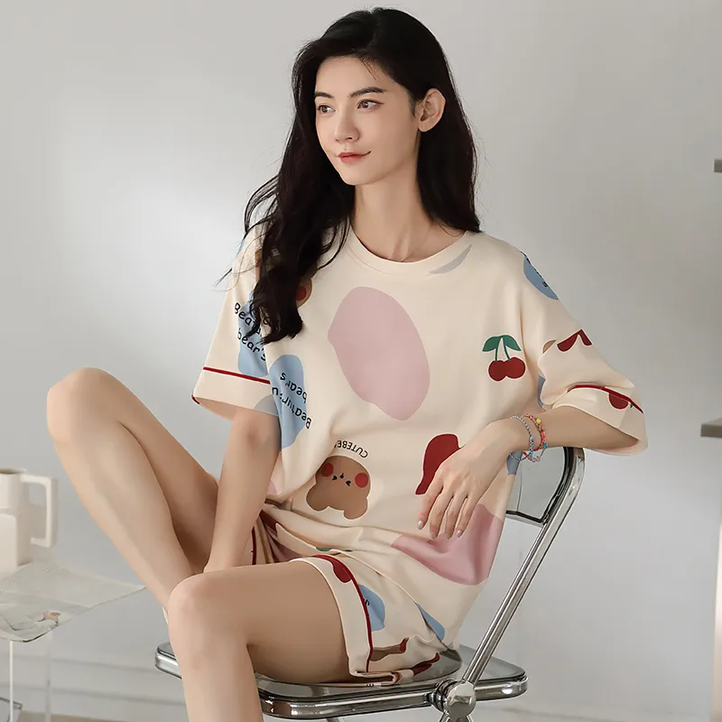 Floating Light Islands Pajama Set Women's Gift Box Set Apricot Pink-9