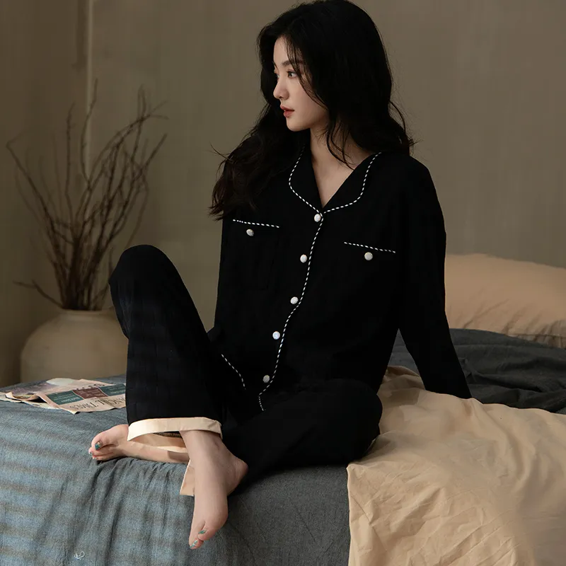 Floating Light Islands Pajama Set Women's Box Black-1