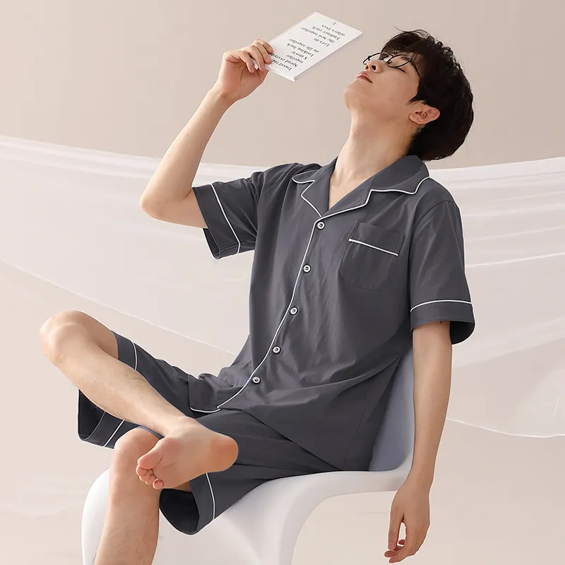 Floating Light Islands Pajama Set Men's Box Dark Gray-3