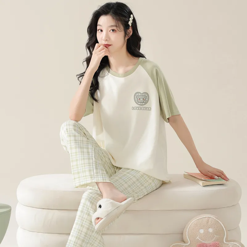 Floating Light Islands Pajama Set Women's Gift Box Set Light Green-7