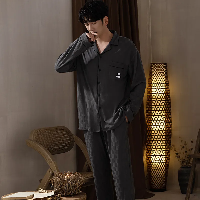 Floating Light Islands Pajama Set Men's Box Dark Gray-8