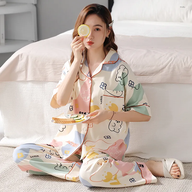 Floating Light Islands Pajama Set Women's Gift Box Set Light Apricot-3
