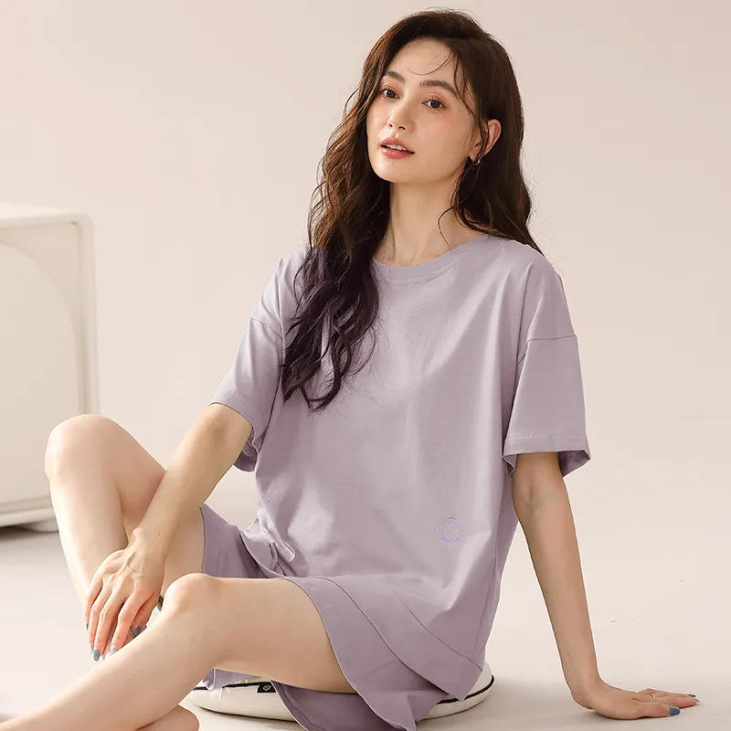 Floating Light Islands Pajama Set Women's Light Purple-2