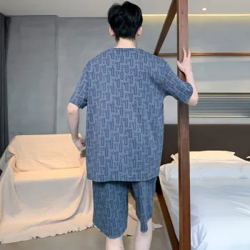 Floating Light Islands Pajama Set Men's Dark Blue