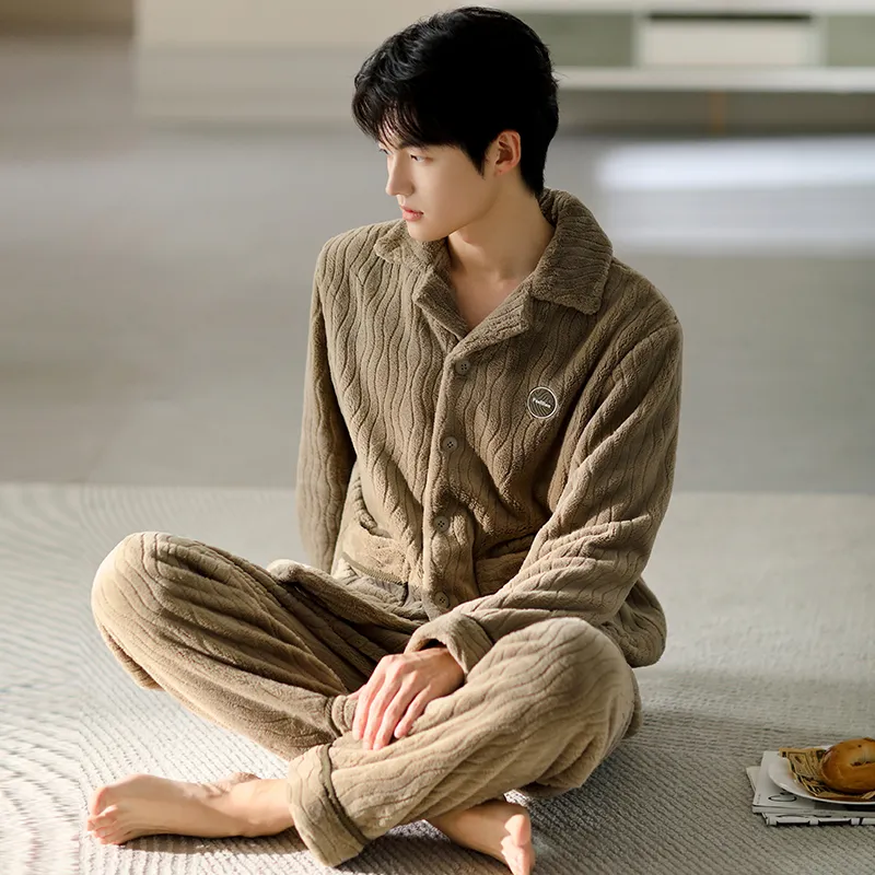 Floating Light Islands Pajama Set Gift Box Set Men's Dark Brown-5