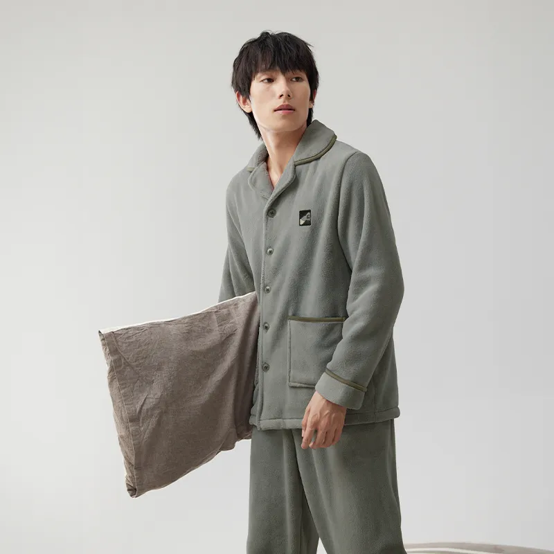 Floating light islands Men Pajama Sets-3