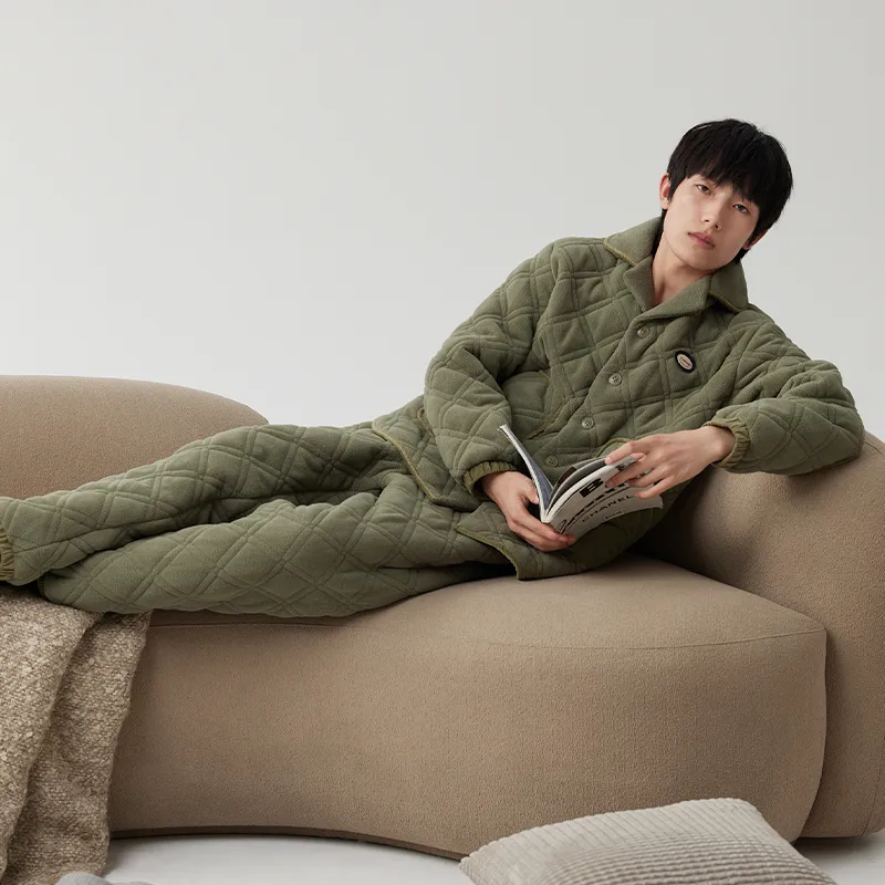 Floating light islands Men Pajama Sets-5