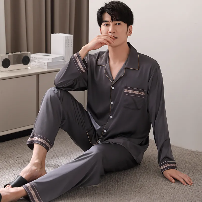 Floating Light Islands Pajama Set Men's Gift Box Set Gray-4