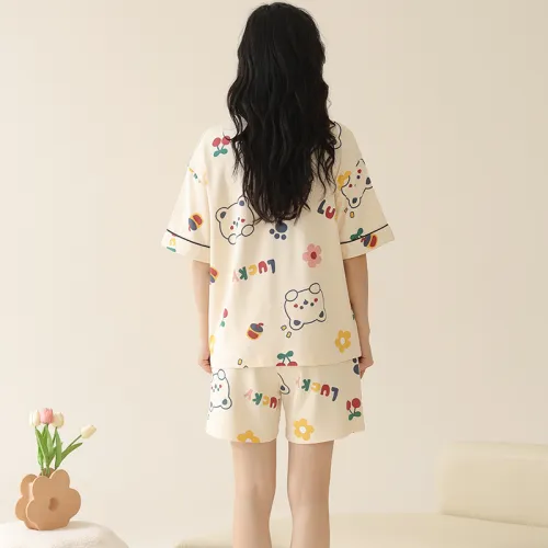 Floating Light Islands Pajama Set Women's Gift Box Set Light Apricot